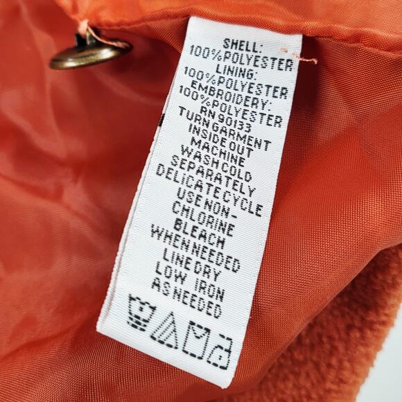 Vintage Bob Mackie Wearable Art Orange Embroidered Fleece Jacket Women's Size L - Picture 11 of 11